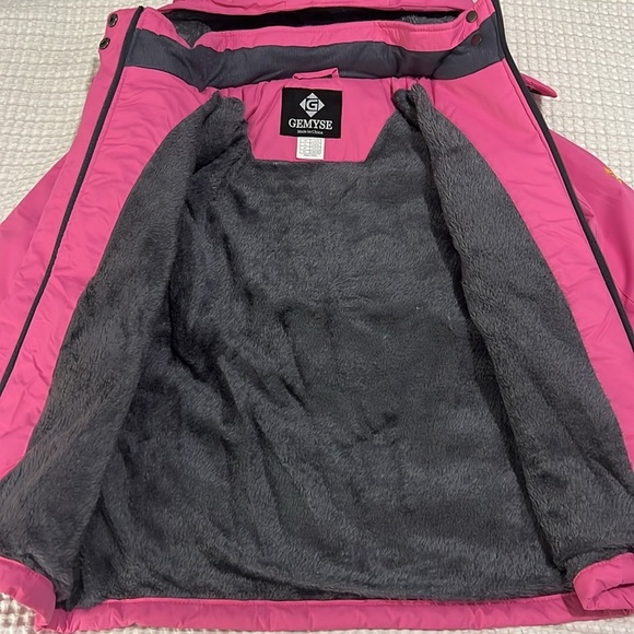 GEMYSE Jacket Girl's Large Pink Waterproof Ski Snow Hooded Fleece Lined Winter - Picture 11 of 17
